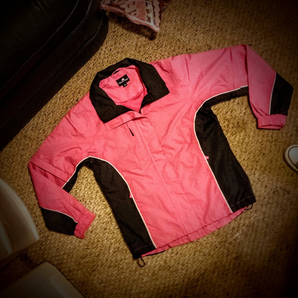 Weather Company Pink and Gray Zip Up Raincoat!!!!!